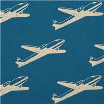 blue echino airplane laminate fabric airplane - Laminates - Fabric ...