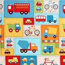 patchwork car vehicle Cheater fabric turquoise Robert Kaufman Ready Set ...