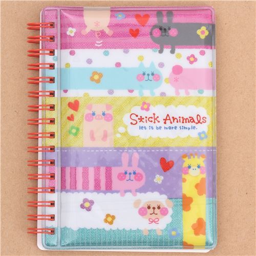 cute cat pig sheep dot shimmery small ring binder sticker book